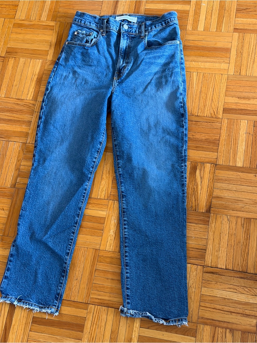 Nobody Denim Classic Straight-Leg Medium Blue Jeans